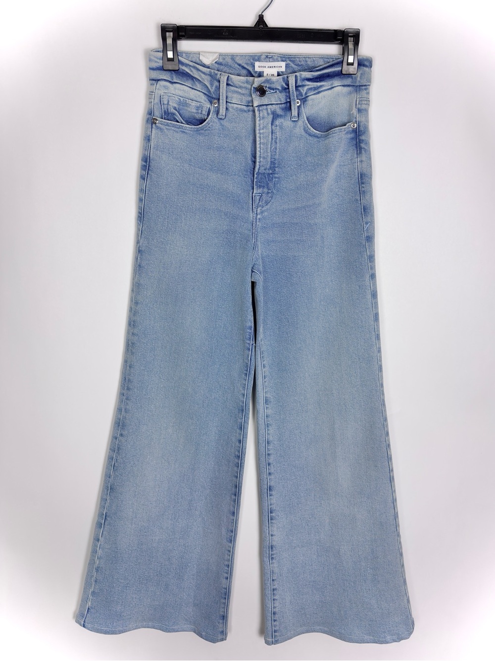 Good American Good Waist Soft Tech High Waist Palazzo Jeans Size 26 - Picture 7 of 15